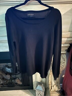 Absolutely Black Long-Sleeve Crewneck Top